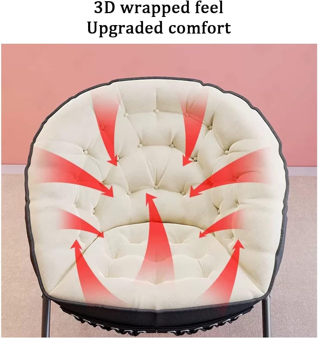 YCKEGEW Folding Papasan Chair Oversized Saucer Chair Indoor Accent Chair for Living Room,Lounge Chairs with Carbon Steel Frame,Lazy Sofa Office Chair for Home (Color : Green)