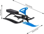 Snow Racer Sled with Steering Wheel and Brakes, Durable Steel Frame, Downhill Steerable Sled for 220 LBS Kids, Teenagers, Adults