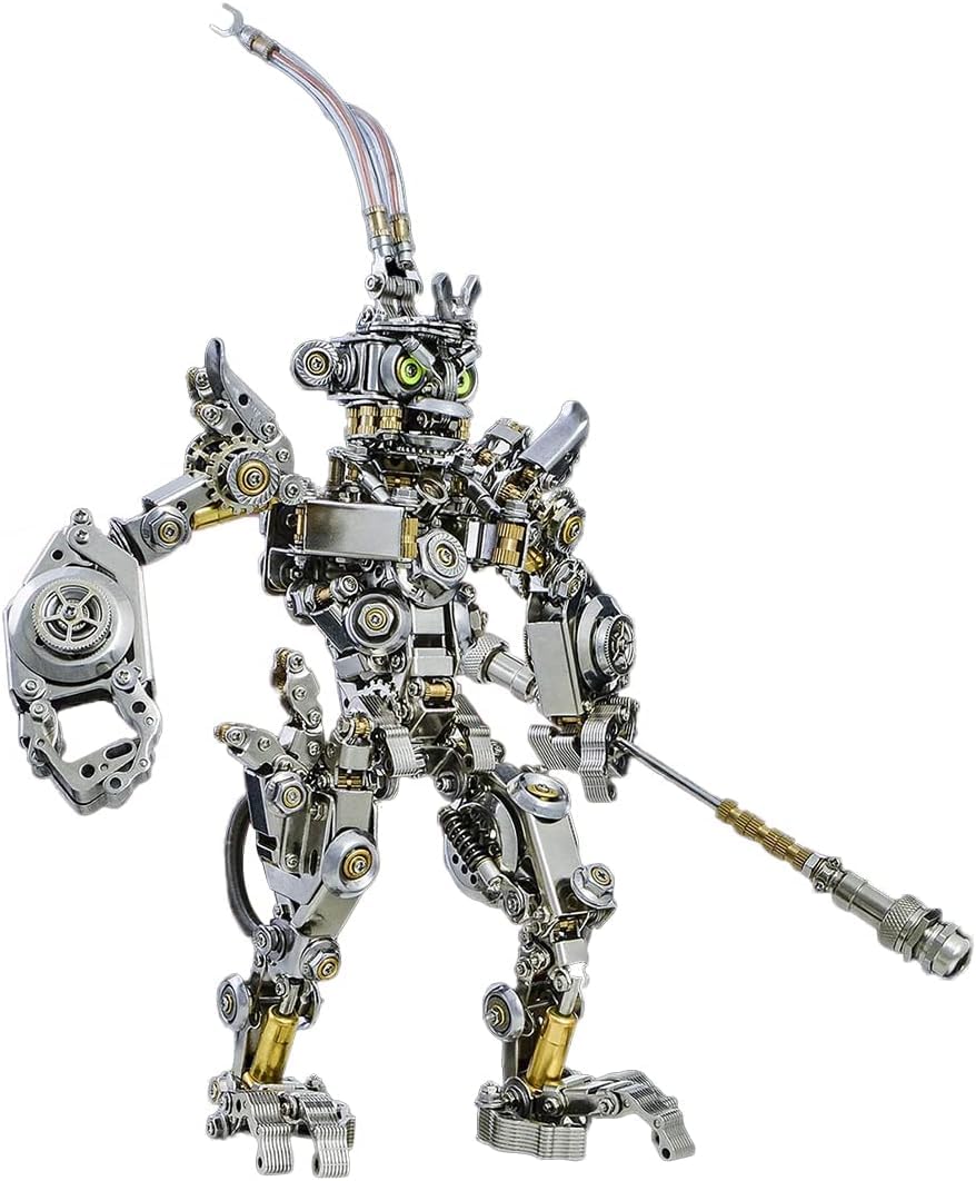 3D Puzzle Chinese Four Holy Beasts Model Kit, DIY Assemble Steampunk Mechanical Azure Dragon with Movable Joints, Creative Handcrafted Metal Art Craft Desktop Display & Decoration for Adults