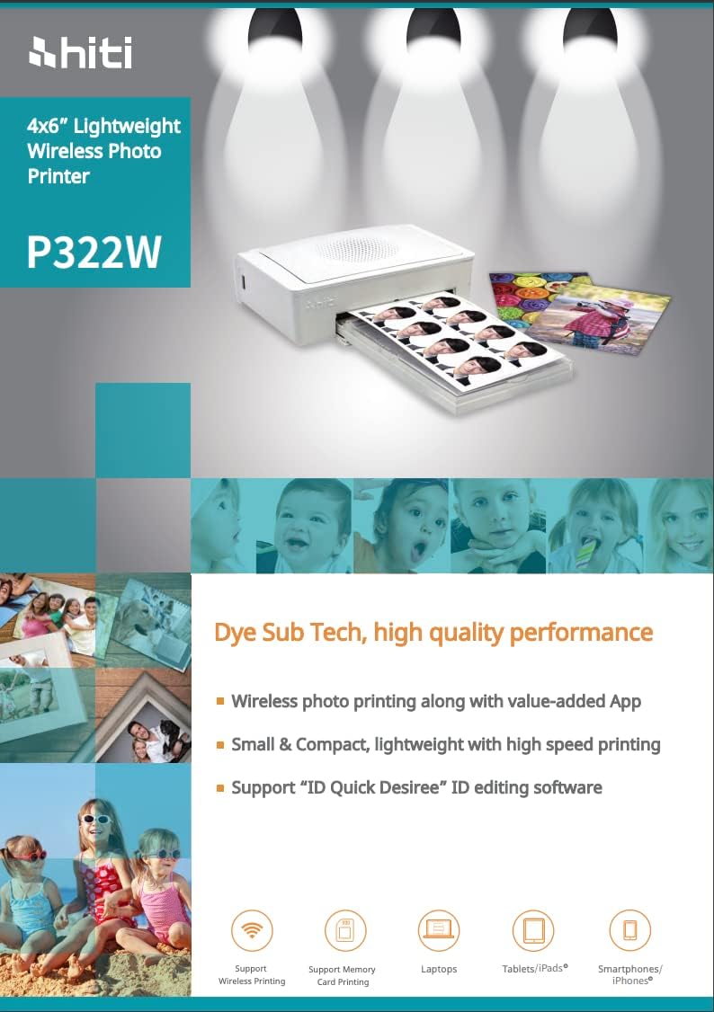 Hiti P322W 4x6in Lightweight Passport Wireless Photo Printer