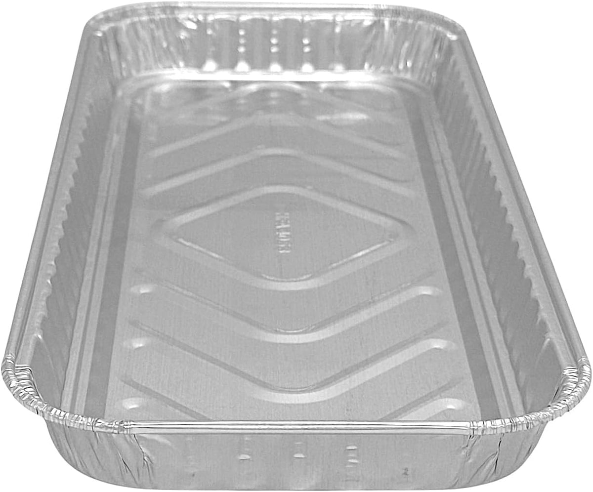 PACTOGO 12" x 5" x 1" Disposable Aluminum Foil Oblong Danish Cake Pans - Ideal Baking Tins for Sweets, Cakes, Cookies, Brownies (Pack of 100)