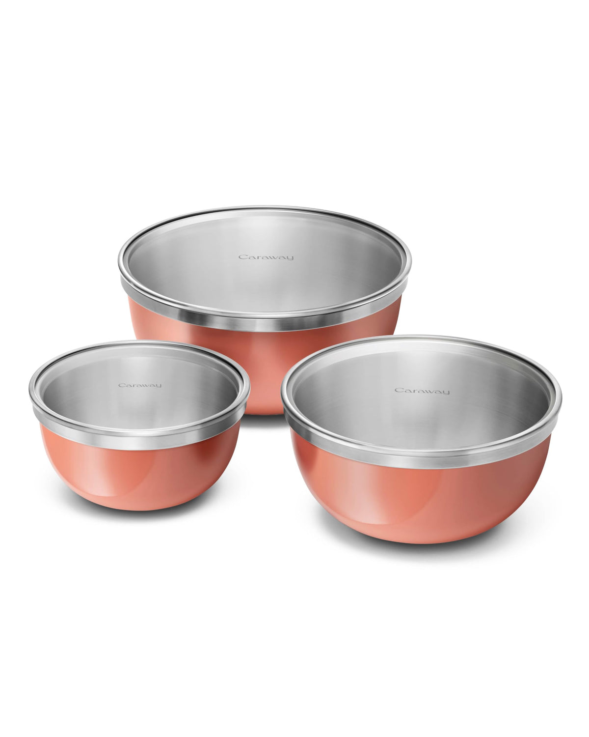 Caraway 6-Piece Stainless Steel Mixing Bowl Set with Glass Lids