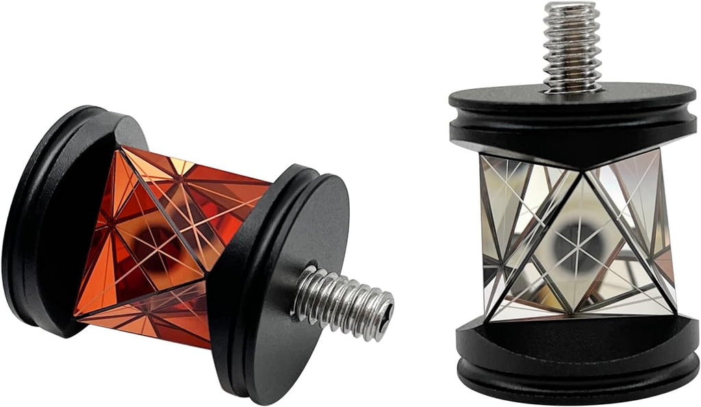 GRZ101 Mini 360 Degree Reflective Survey Prism for Leica Total Station 3cm Mini Prism with 1/4 Thread, 5 Arcsec Accuracy +30mm Constant Copper Silver Coated Survey Reflector (Copper + Silver Mixed)