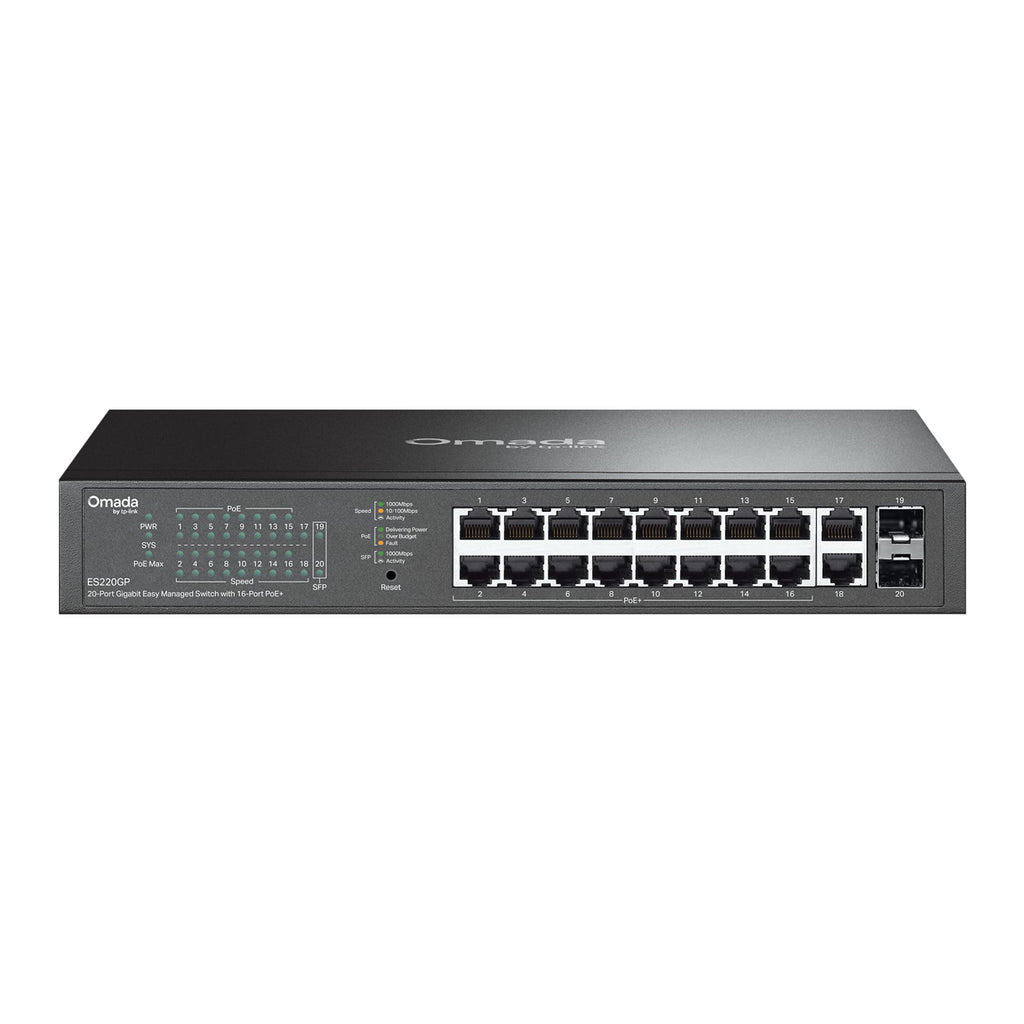 Omada ES220GMP, 16 Port Gigabit Easy Managed PoE Switch