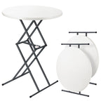 FanttikOutdoor Folding Table Round 32" Quick Adjust 4 Heights Party, Patio
