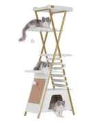 FourFurPets 72.4" Modern Cat Tree for Indoor Cats, Multi-Level Cat Condo