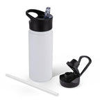 32 oz Insulated Water Bottle Bulk 8 Pack, Stainless Steel Sports Water Bottles with Straw Lid & Wide Mouth Lids, Double Walled Vacuum, Leak Proof, White