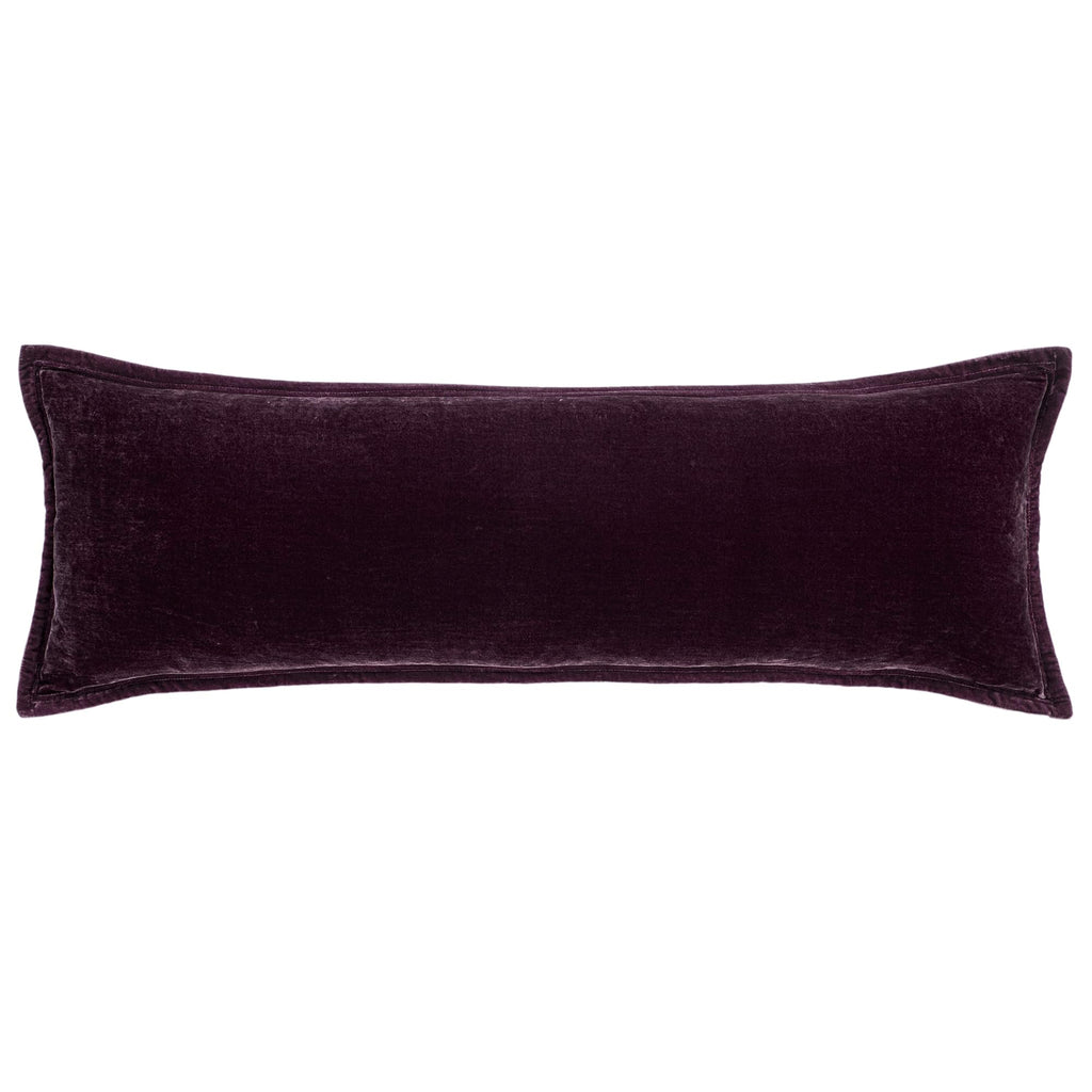 HiEnd Accents Stella Faux Silk Velvet Green Ochre Long Lumbar Pillow
