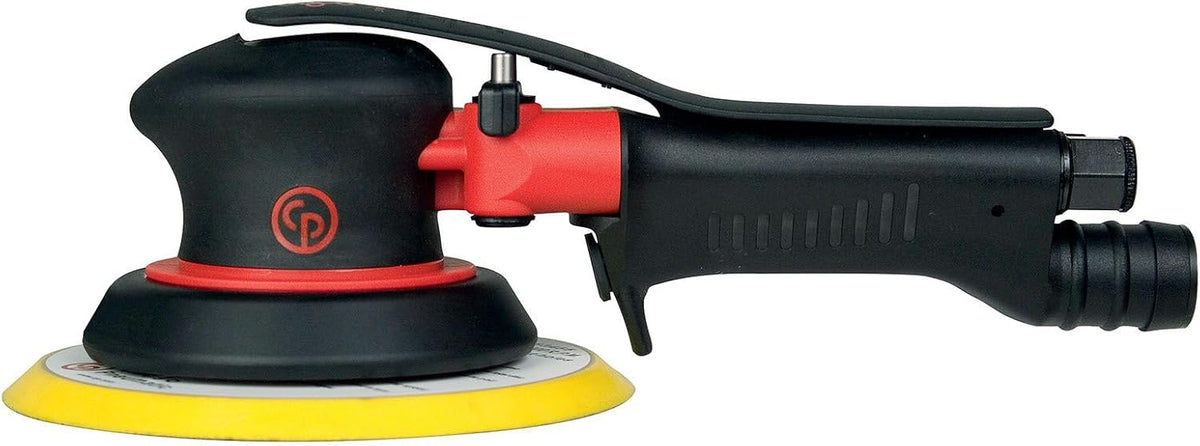 Chicago Pneumatic CP7255H - 6 Inch (150 mm), Air Random Orbital Sander Tool, Non-Vacuum, PSA, 0.28 HP / 210 W, 11000 RPM, Home Improvement, Woodworking, Polisher, Heavy Duty