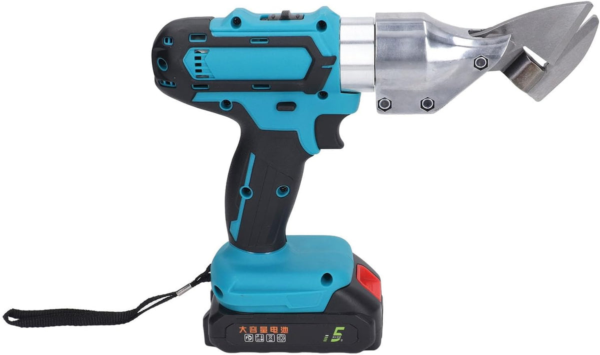 Cordless Electric Scissors High Speed Rotating Head 21V Lithium Battery Scissors for Metal Cutting (US Plug)