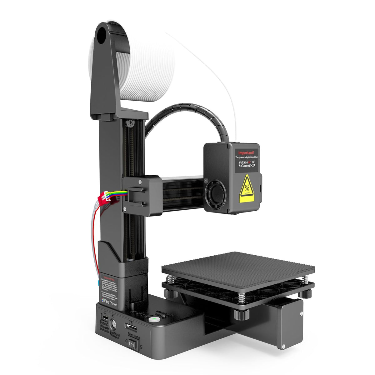 FDM Mini 3D Printer, Frequency Division Multiplexing 3D Printer, Fully Assembled for Beginners, High Precision Printing with TPU PLA (1.75mm), 100X100X100mm (White)