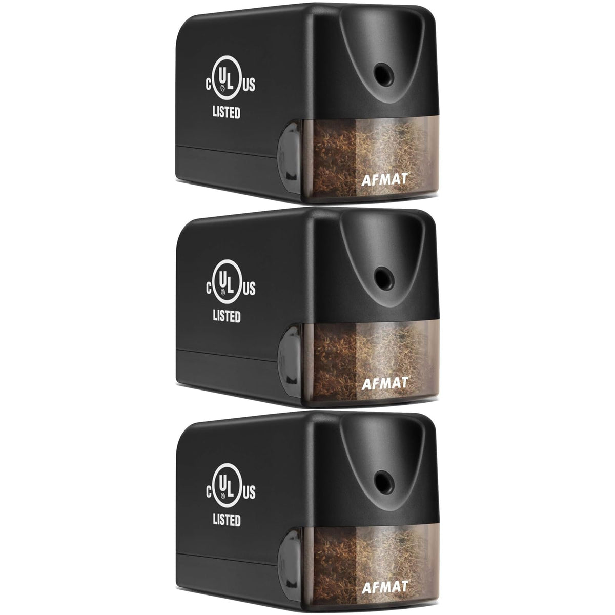 AFMAT 3 Pack Electric Pencil Sharpener PS13, Heavy Duty Pencil Sharpener for Classroom, 6.5-8mm No.2/Colored Pencils, UL Listed, 10,000+ Sharpenings for Home, Office, School