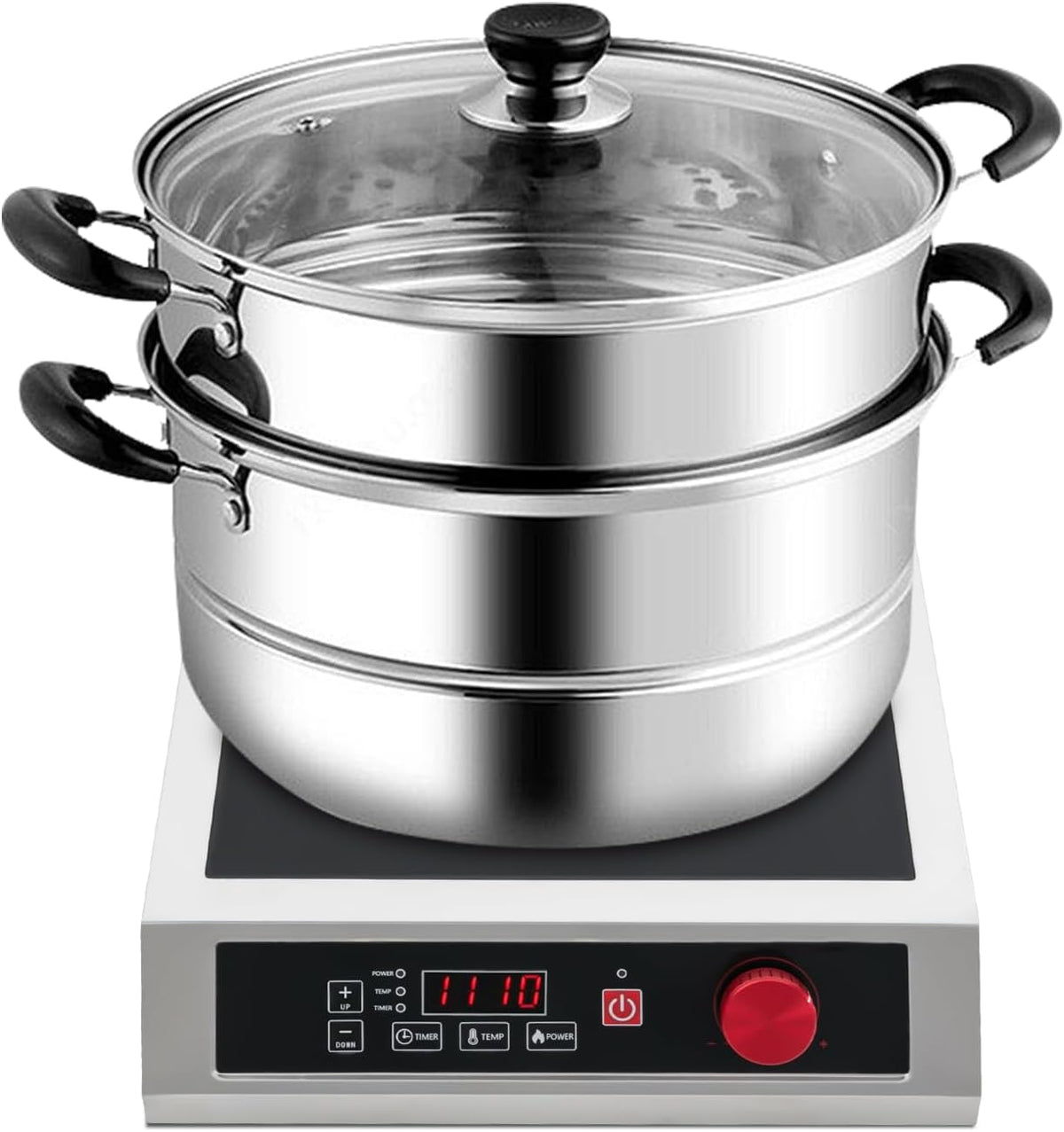 Induction Cooktop 500W-3500W, Commercial Induction Burner with 10-Speed Temperature/Power Adj, Electric Burners for Cooking, Countertop Electric Stove with Digital Sensor, 电磁炉