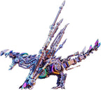 3D Metal Puzzle Dragon Model Kit, 1390PCS DIY Assemble Steampunk Mechanical Intelligential Dragon with Glowing Spine, Creative Handcrafted Metal Art Craft Desktop Display & Decoration for Adults