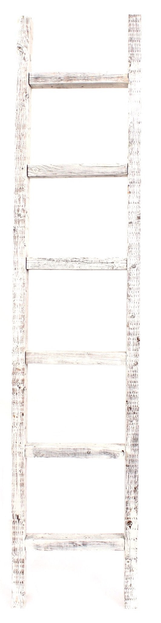 BARNWOODUSA 5 FT Decorative Ladder, Reclaimed Wood Ladder - Smoky Black