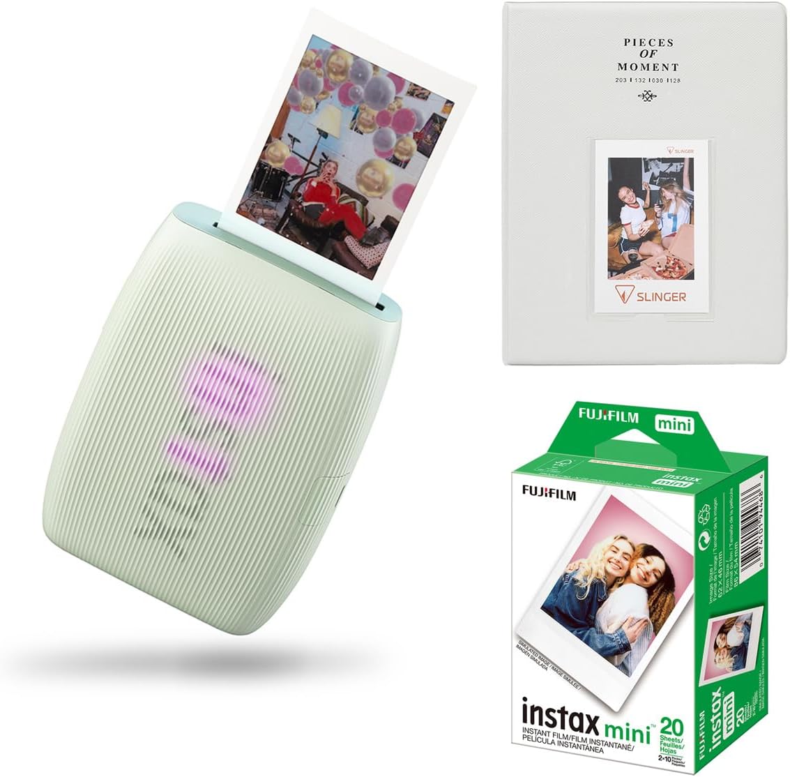 Fujifilm Instax Mini Link 3 Wireless Smartphone Printer, 20 Exp Film, Album