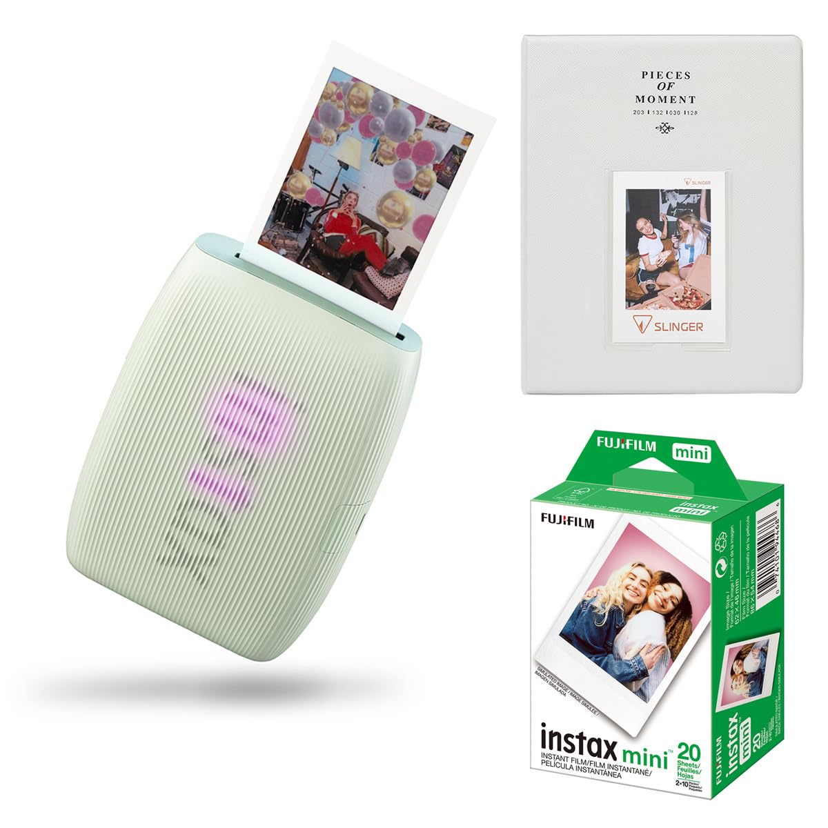 Fujifilm Instax Mini Link 3 Wireless Smartphone Printer, 20 Exp Film, Album