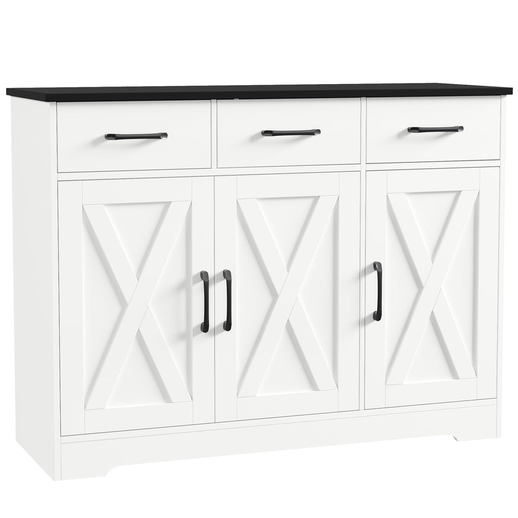 HOSTACK Kitchen Buffet Cabinet with Storage, Sideboard Coffee Bar, White
