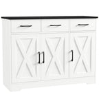 HOSTACK Kitchen Buffet Cabinet with Storage, Sideboard Coffee Bar, White