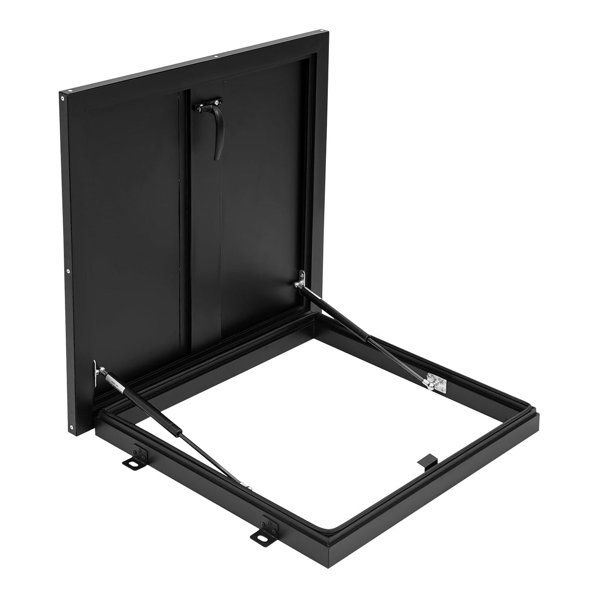 Roof Hatch, Roof Access Hatch,Roof Security Door with Hydraulic Support Rod and Switch Type Handle,Commercial Manhole Cellar Export Lid,Attic Skylights Roof Hatch Vent Access Door (Black-25.6x25.6)