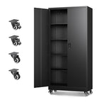 Letaya White Storage Cabinet with Adjustable Shelves-Metal Home Kitchen Pantry Cabinets with Doors,Organization Locker for Cupboard/Bedroom/Dining/Living/Bathroom/Office/Garage Room