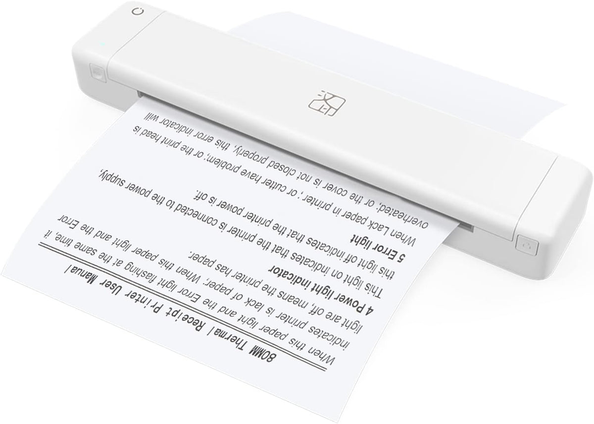 Irfora MT800Q A4 Portable Thermal Transfer Printer Wireless&USB Connect with Mobile Computer Support 8.5'' x 11'' US Letter for Office School Car Travel Printer with 1pc Ribbon Roll Compatible with