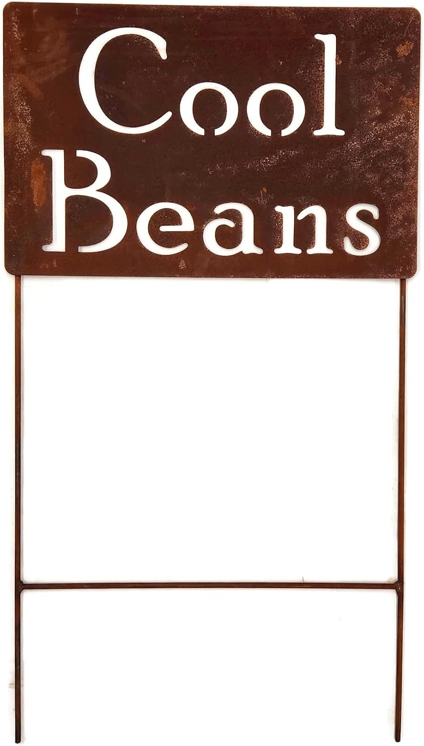 Funny Garden Stake 21 to 33 Inches Tall (Cool Beans, XL 33" Tall)
