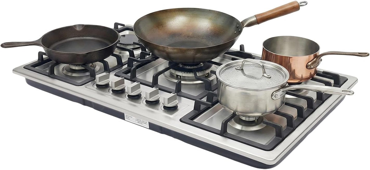 5 Burner Gas Cooktop, Stainless Steel Natural Gas Stove with Safety Device