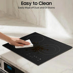 3 Burner Electric Cooktop 110V, 9 Heating Level, 23 Inch Portable Stove Cooktop with LED Display, Child Safety Lock and Timer Ideal for Kitchens, Hotels, Restaurants, and More (No Plug)