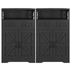 Farmhouse Storage Cabinet with Drawers, Small Kitchen Pantry Cabinet, White