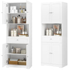 HIFIT Tall Bathroom Storage Cabinet with Drawer, Modern Linen Cabinet,White
