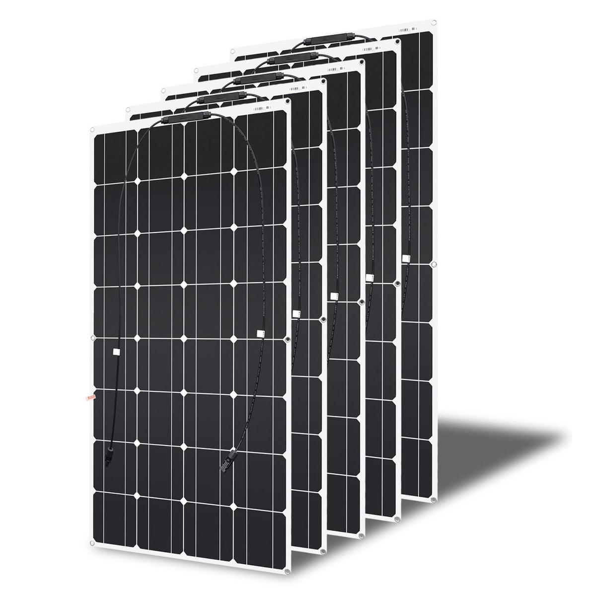 200W 12V (2pcs 100W) Flexible Monocrystalline Solar Panel with Solar Cable Waterproof Photovoltaic Module for Non-Flat Surface