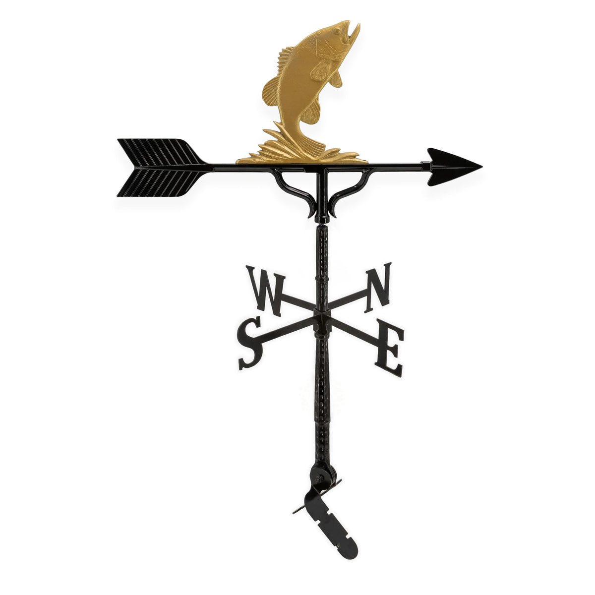 Montague Metal Products Aluminum Bass Weathervane - Deluxe, Gold
