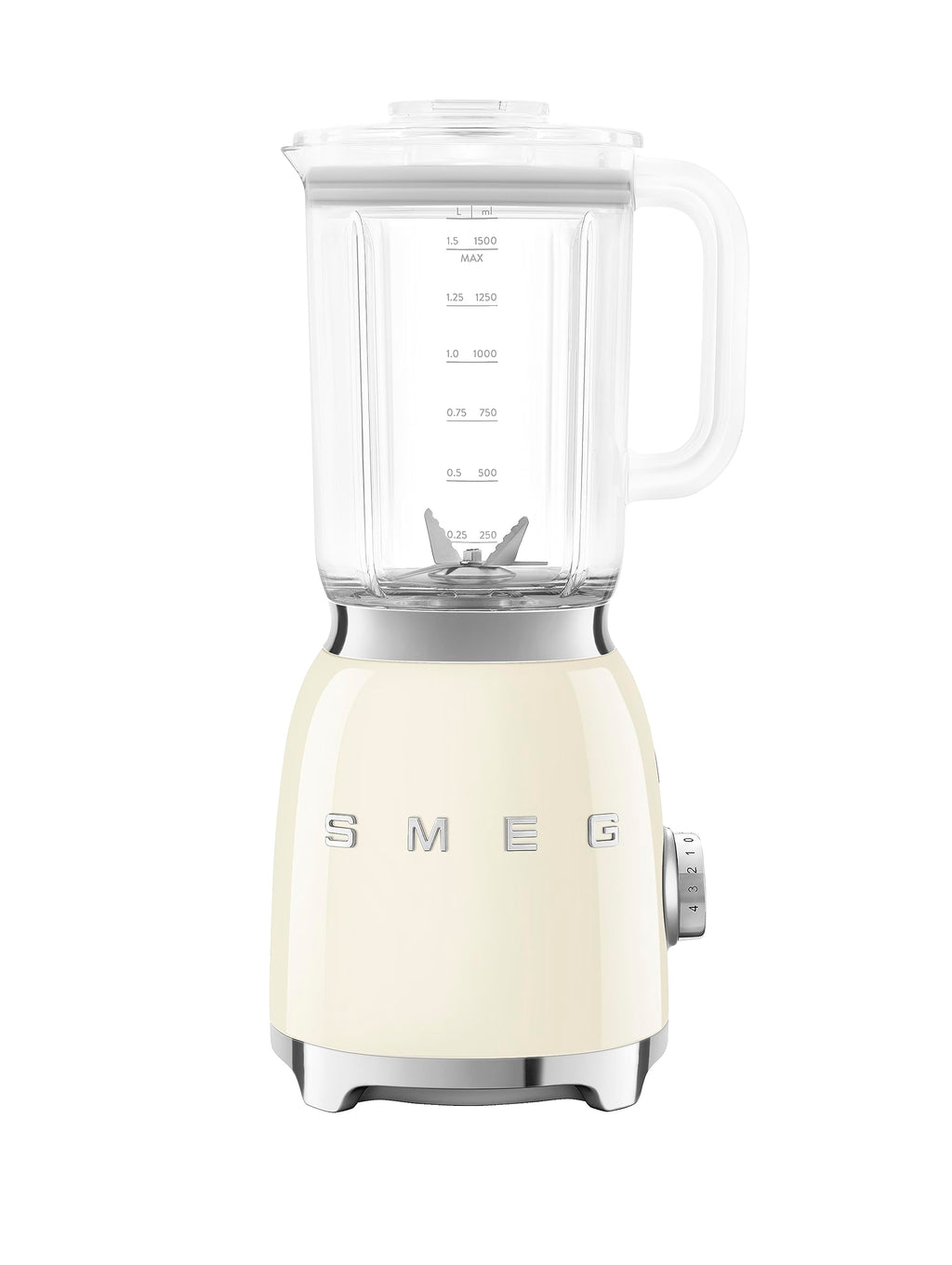 SMEG BLF03 Retro Style Blender – 600W Countertop Blender with 48 oz BPA-Free Jug, 3 Speeds + Pulse, Ice Crush & Smoothie Functions – 50s-Inspired Design-Cream