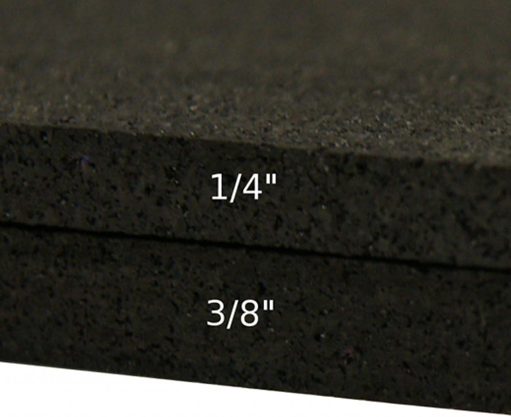 Rubber-Cal Recycled Flooring 3/8 in. x 4 ft. x 8 ft. - Black Rubber Mats