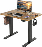 Claiks 32 x 19 Inch Rustic Brown Electric Standing Desk