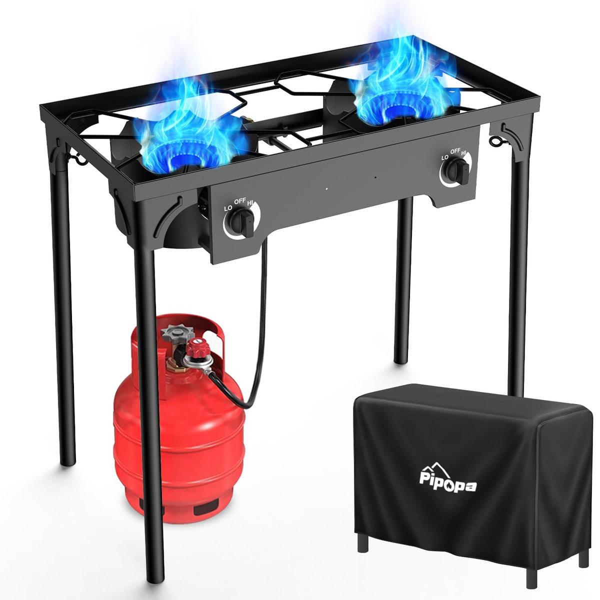 3 Burner Propane Camp Stove | 225,000 BTU | High Pressure Gas Burners