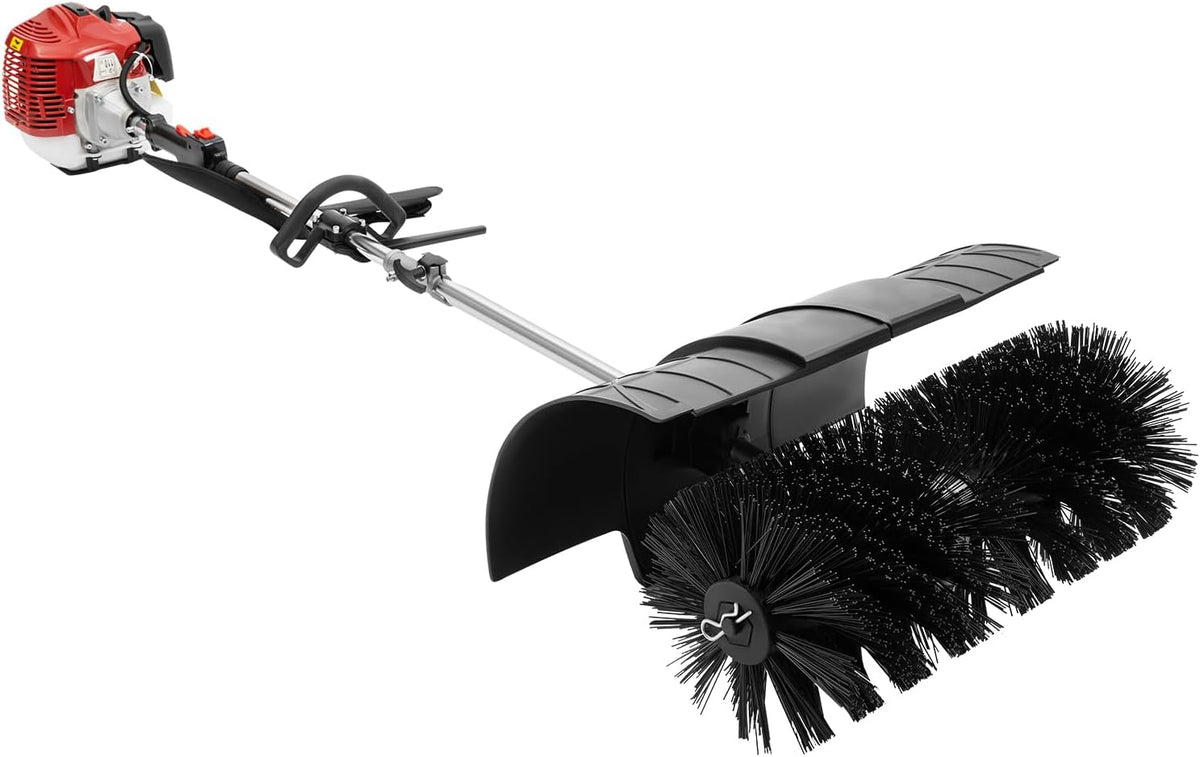 52CC 2-Stroke Gas Power Handheld Sweeper,2.3HP Air Cooled Fuel Engine Gas Power Sweeping Broom Machine,Used for Cleaning Artificial Grasslands, Streets and Farms(1.7KW)