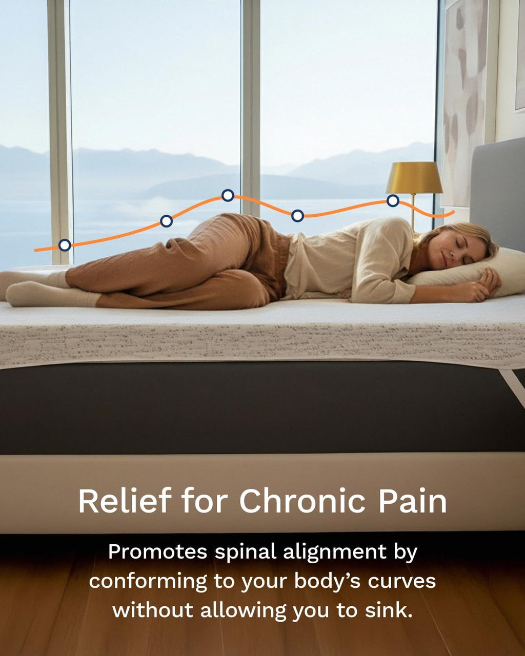 Viscosoft 3 Inch Memory Foam Mattress Topper Queen - Pain & Pressure Relief