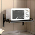 Kitchen Bakers Rack Kitchen Storage Wall-Mounted Seasoning Iron Storage Rack Punch-Free Oven Rack Hook Microwave Oven Rack Toaster Shelf(Black,46cm)