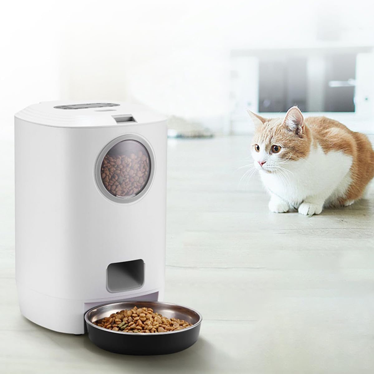 Automatic Pet Feeder for Cats 4.5L White USB Charging