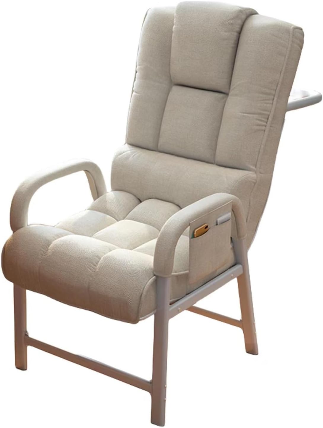 Folding Chairs Sit/Lean/lie Down,padded Folding Chairs Backrest Adjustable In 3 Levels,padded Folding Chairs With Armrests,folding Chairs For Office And Lunch Break,white Folding Chairs ( Color : Whit