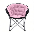 Lounge Chair, Fabric Stool Chair Lazy Couch Chair Lounge Chair Moon Chair Folding Chair Lunch Break Chair 65x65x93cm(Blue)