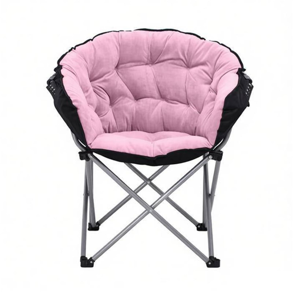 Lounge Chair, Fabric Stool Chair Lazy Couch Chair Lounge Chair Moon Chair Folding Chair Lunch Break Chair 65x65x93cm(Blue)