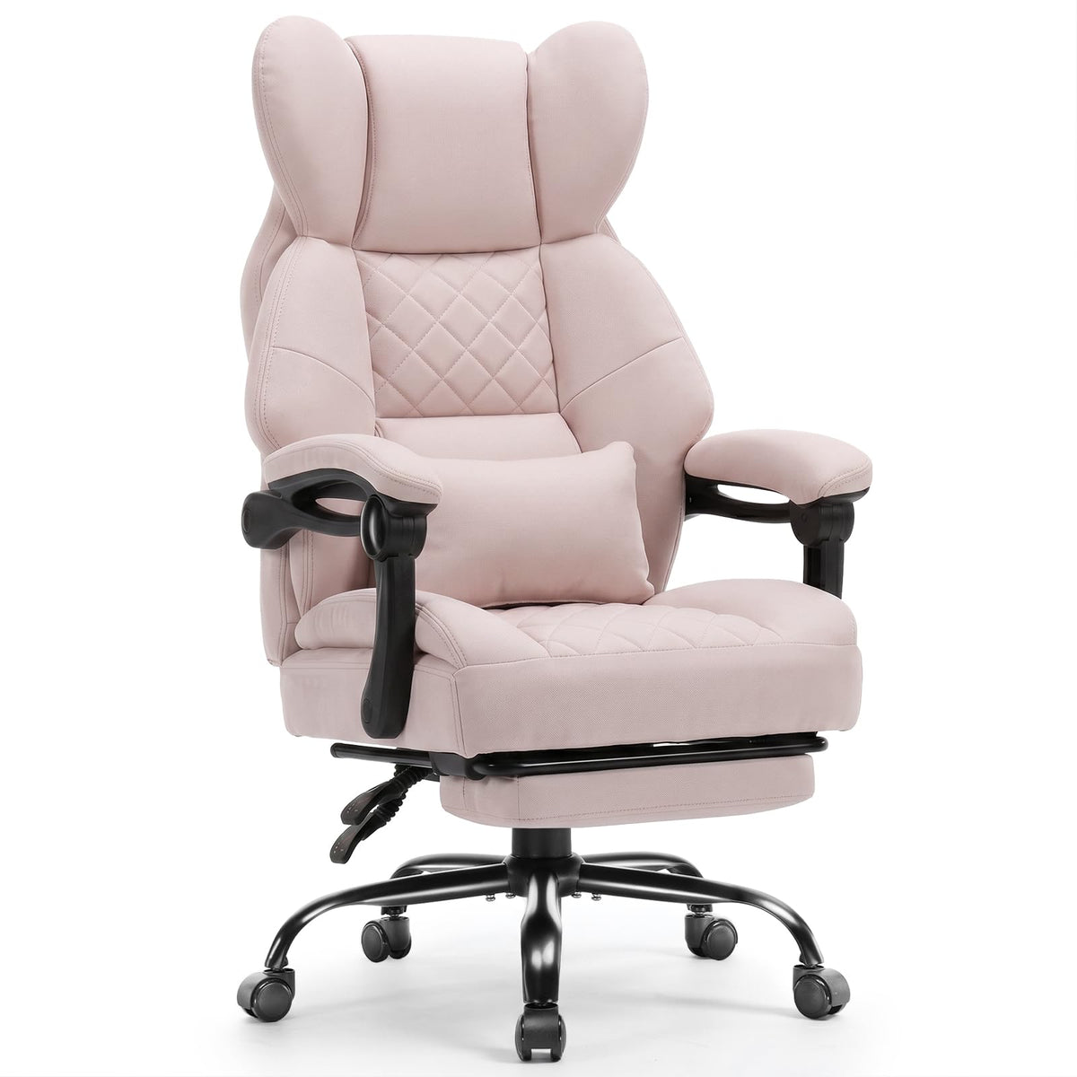 GTPLAYER Big&Tall Ergonomic Gaming Chair, Wide Spring Seat, Linkage Armrest,Earth BLK