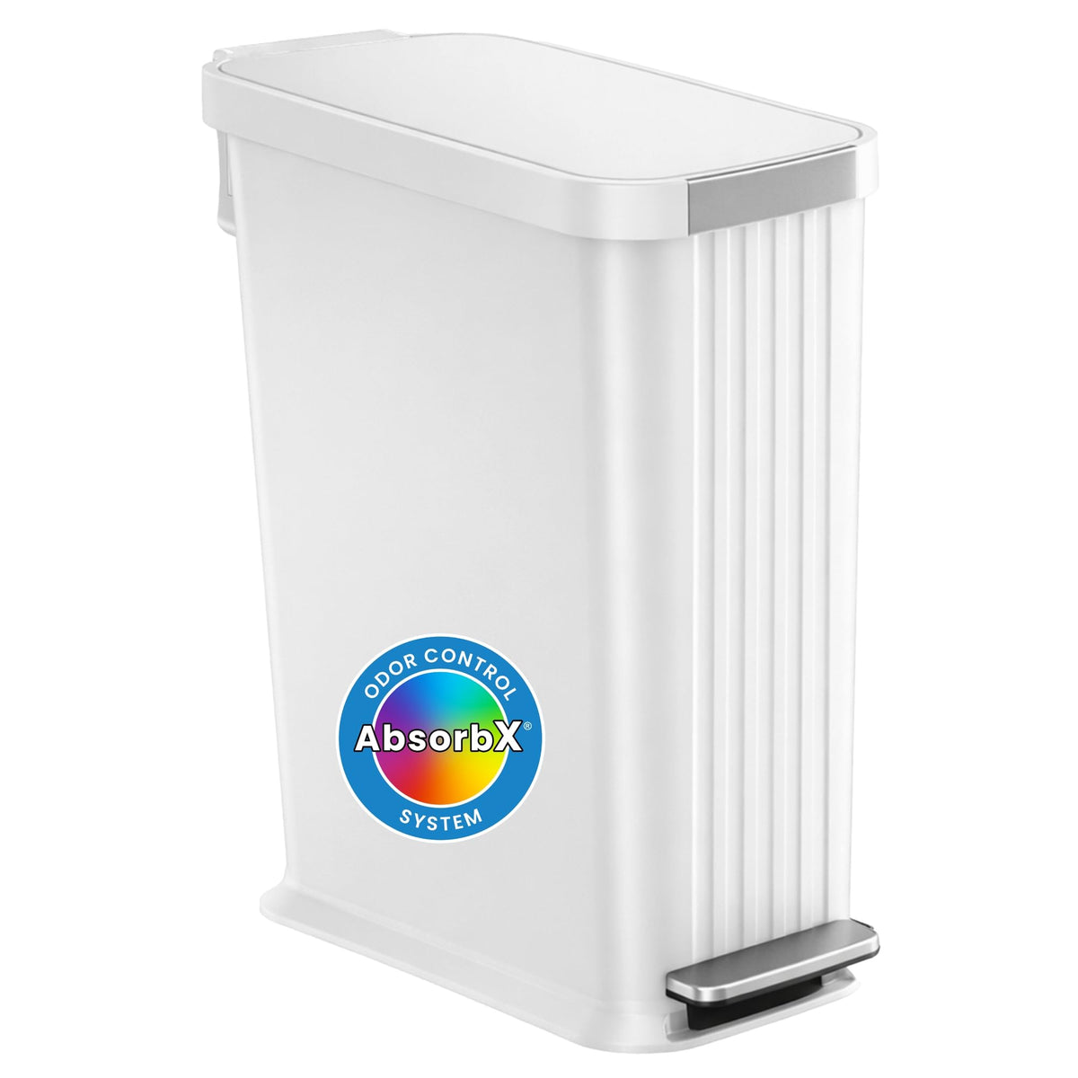 iTouchless 13.2 Gal / 50L Slim Step Pedal Kitchen Trash Can | Odor Filter