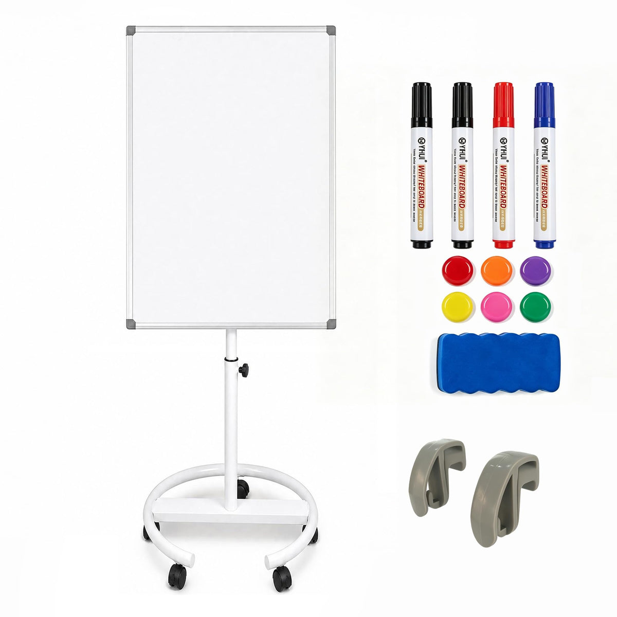 Garvee 48"×32" White Magnetic Portable Whiteboard Stand Mobile on Wheels