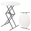 FanttikOutdoor Folding Table Round 32" Quick Adjust 4 Heights Party, Patio