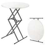 FanttikOutdoor Folding Table Round 32" Quick Adjust 4 Heights Party, Patio