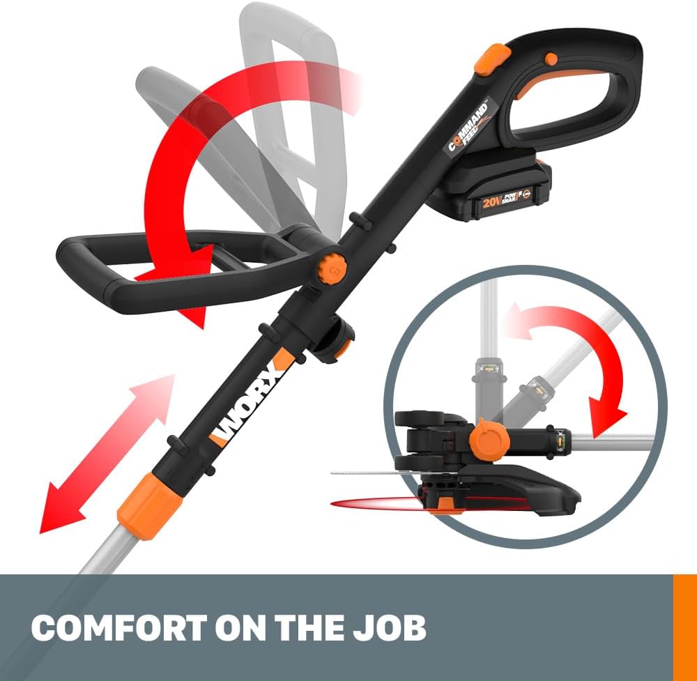 Worx 20V 12" 3-in-1 Cordless String Trimmer/Lawn Edger/Mini Mower, WG170.2